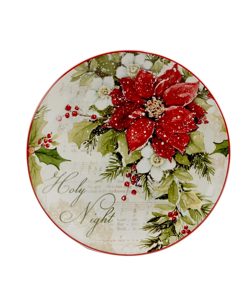 Certified International Silent Night 4 Piece Dessert Plate Set