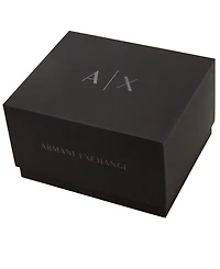 A|X Armani Exchange Men's Three-Hand Silver-tone Stainless Steel Bracelet Watch and 1 Bracelet Gift Set, 42mm