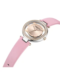 Kenneth Cole New York Women's Transparency Pink Genuine Leather Strap Watch 34mm