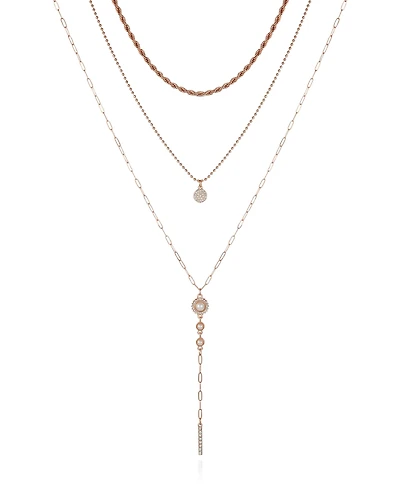T Tahari Crystal and Imitation Pearl Layering Necklace Set, 3 Piece