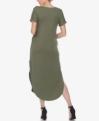 Women's Short Sleeve V-Neck Maxi Dress