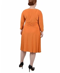 Ny Collection Plus Ruched A-Line Dress