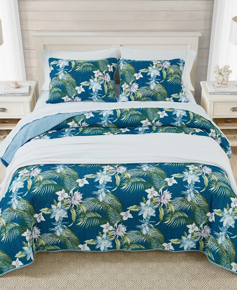 Tommy Bahama Home Southern Breeze Reversible 3 Piece Quilt Set, King
