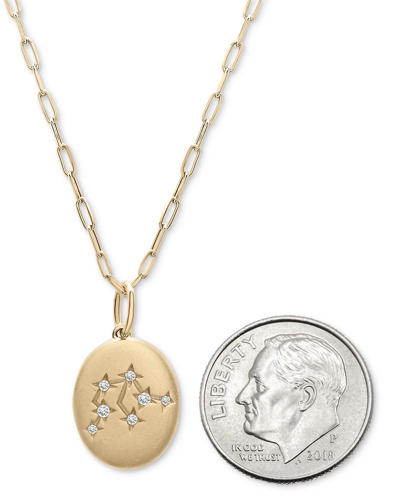 Wrapped Diamond Zodiac Constellation 18" Pendant Necklace (1/20 ct. tw) 10k Yellow Gold, Exclusively at Macy's