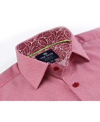 Men's Slim Fit Performance Long Sleeve Geometric Dress Shirt
