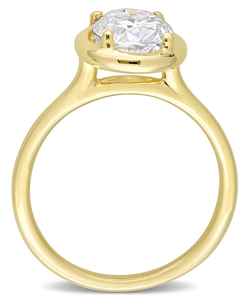 Moissanite 10K Gold Oval Solitaire Engagement Ring