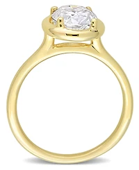 Moissanite 10K Gold Oval Solitaire Engagement Ring