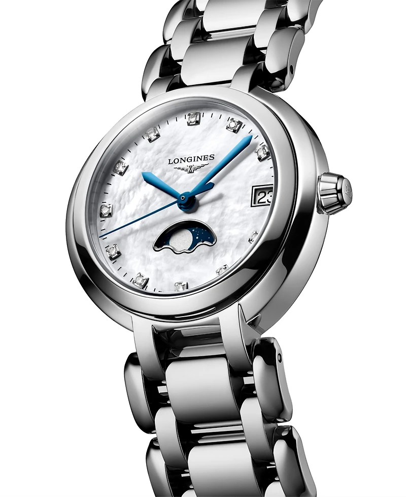 Longines Women's Swiss Diamond (1/20 ct. t.w.) Stainless Steel Bracelet Watch 30mm
