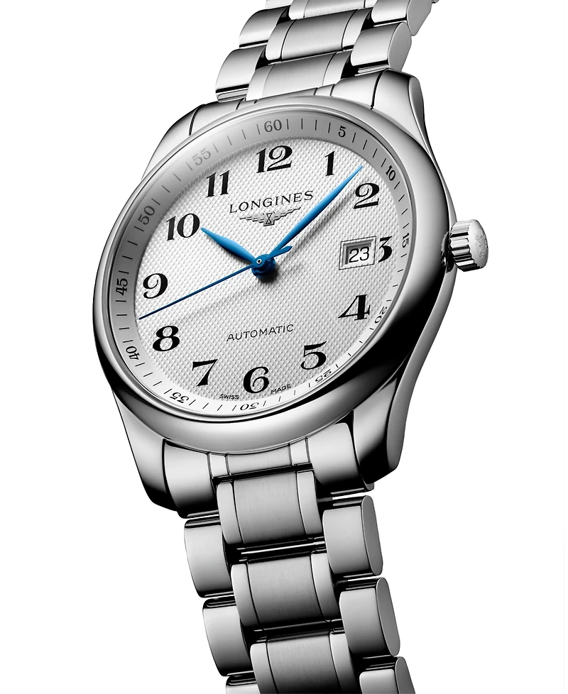 Longines Men's Swiss Automatic Silver-Tone Stainless Steel Bracelet Watch 40mm