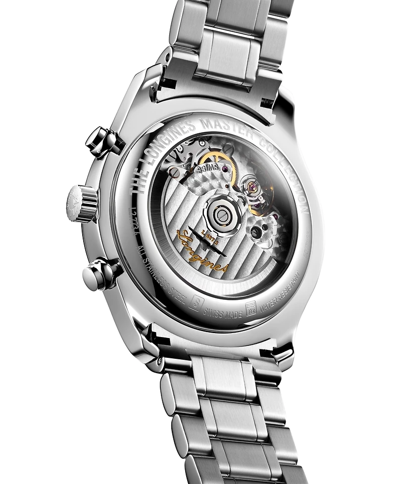 Longines Men's Swiss Automatic Chronograph Master Stainless Steel Bracelet Watch 42mm