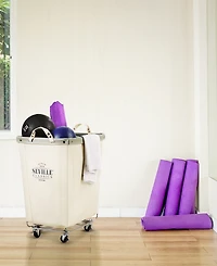Seville Classics Commercial Grade Heavy-Duty Extra-Large Canvas Wheeled Laundry Hamper