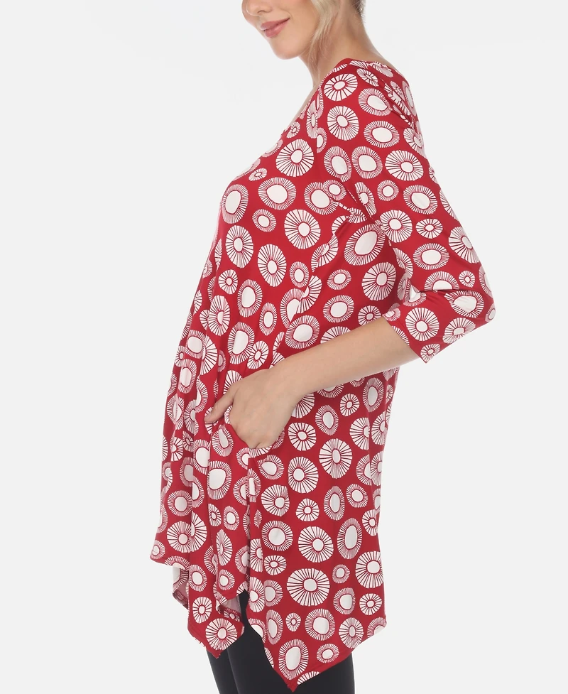 Women's Printed Geometric Circle Tunic Top