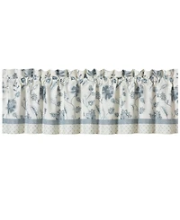 J Queen New York Blue Garden Straight Window Valance, 21.25"