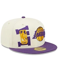 Men's New Era Cream, Purple Los Angeles Lakers 2022 Nba Draft 59FIFTY Fitted Hat