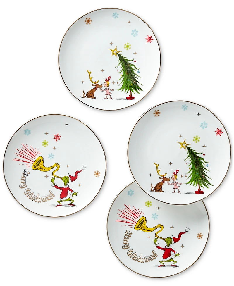 Lenox Merry Grinchmas Accent Plates, Set of 4
