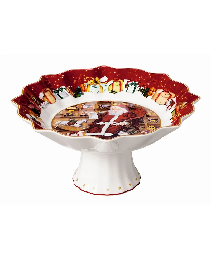 Villeroy & Boch Toys Fantasy Santa Reads Wish List Footed Bowl
