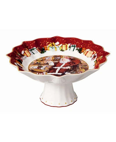 Villeroy & Boch Toys Fantasy Santa Reads Wish List Footed Bowl