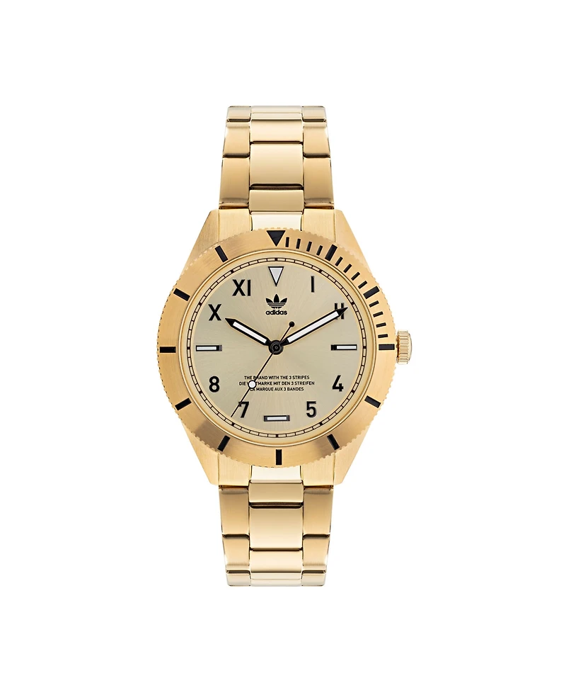 adidas Unisex Three Hand Edition Three Gold-Tone Stainless Steel Bracelet Watch 41mm