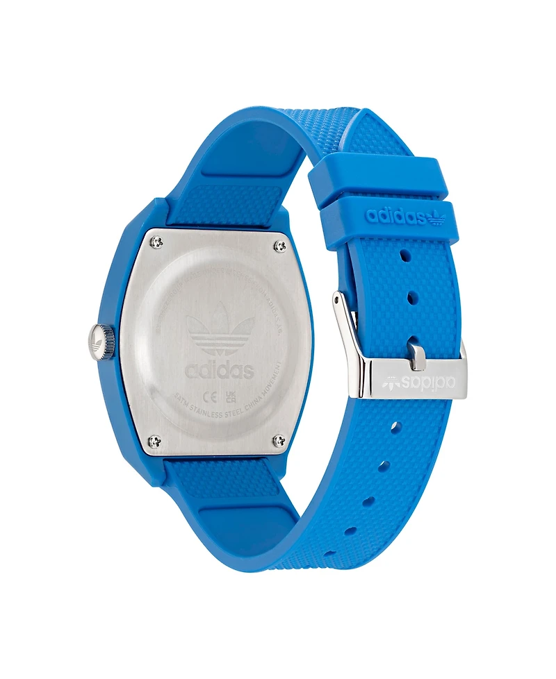adidas Unisex Three Hand Project Two Blue Resin Strap Watch 38mm
