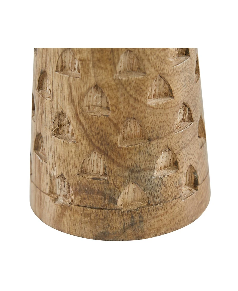 Mango Wood Natural Candle Holder, Set of 3
