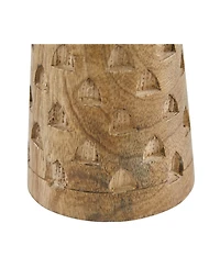 Mango Wood Natural Candle Holder, Set of 3