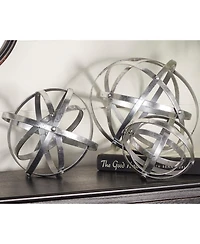 Metal Modern Orbs Balls Sculpture, Set of 3
