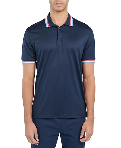 Society of Threads Men's Slim Fit Solid Tipped Performance Polo