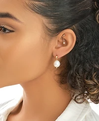 Women's Large Baroque Pearl Drop Stud Earrings