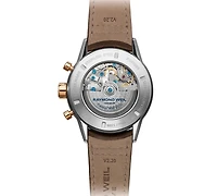 Raymond Weil Men's Swiss Automatic Chronograph Freelancer Brown Leather Strap Watch 43.5mm