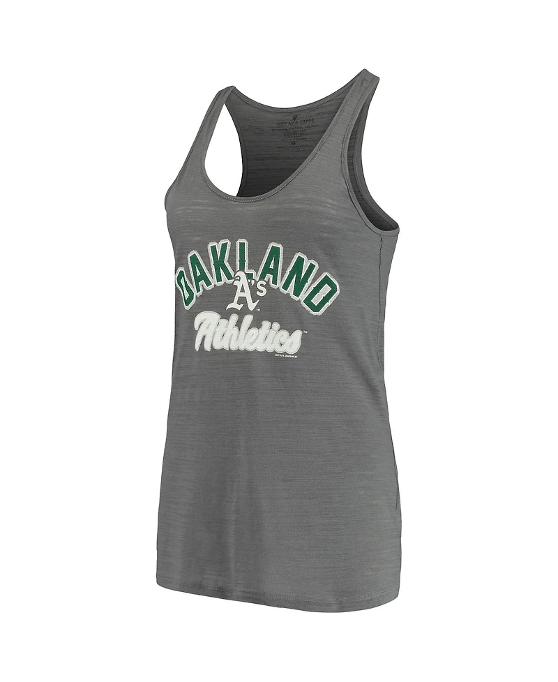 Women's Soft As A Grape Charcoal Oakland Athletics Multi-Count Tank Top
