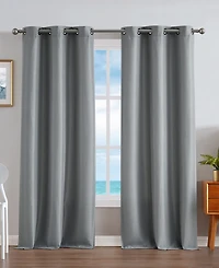 Nautica Milton Thermal Woven Room Darkening Grommet Window Curtain Panel Set, 38" x 96"