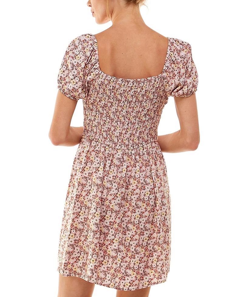 As You Wish Juniors' Puff-Sleeve Dress