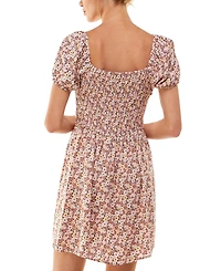 As You Wish Juniors' Puff-Sleeve Dress
