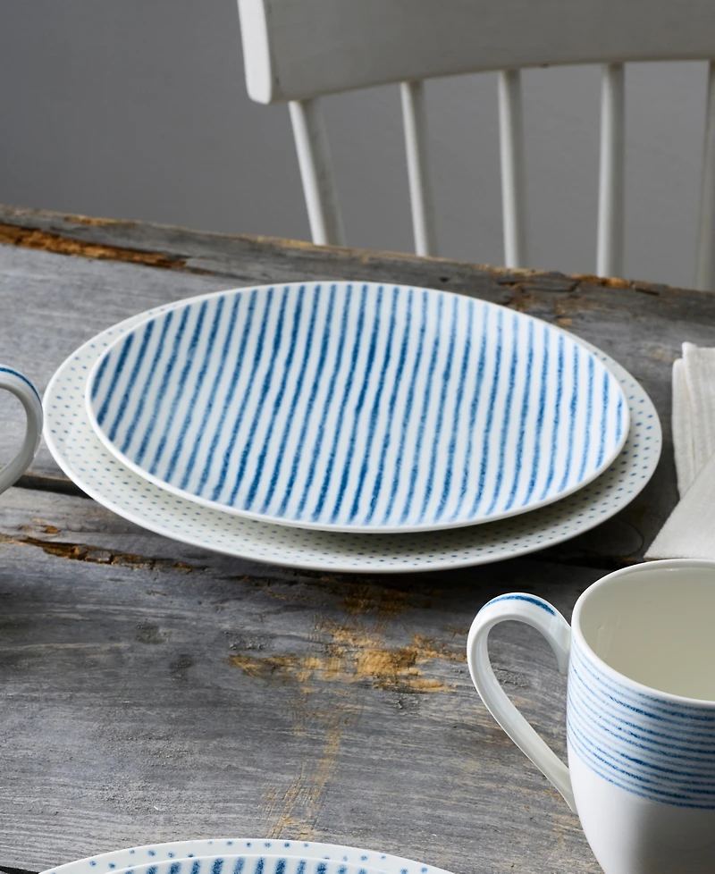 Noritake Hammock Stripes Coupe Salad Plates, Set of 4