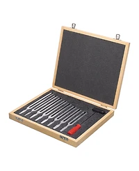 Supertek Tuning Forks with Hammer, Aluminum Set, 9 Piece