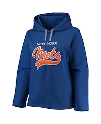 Women's Soft as a Grape Royal New York Mets Plus Size Side Split Pullover Hoodie