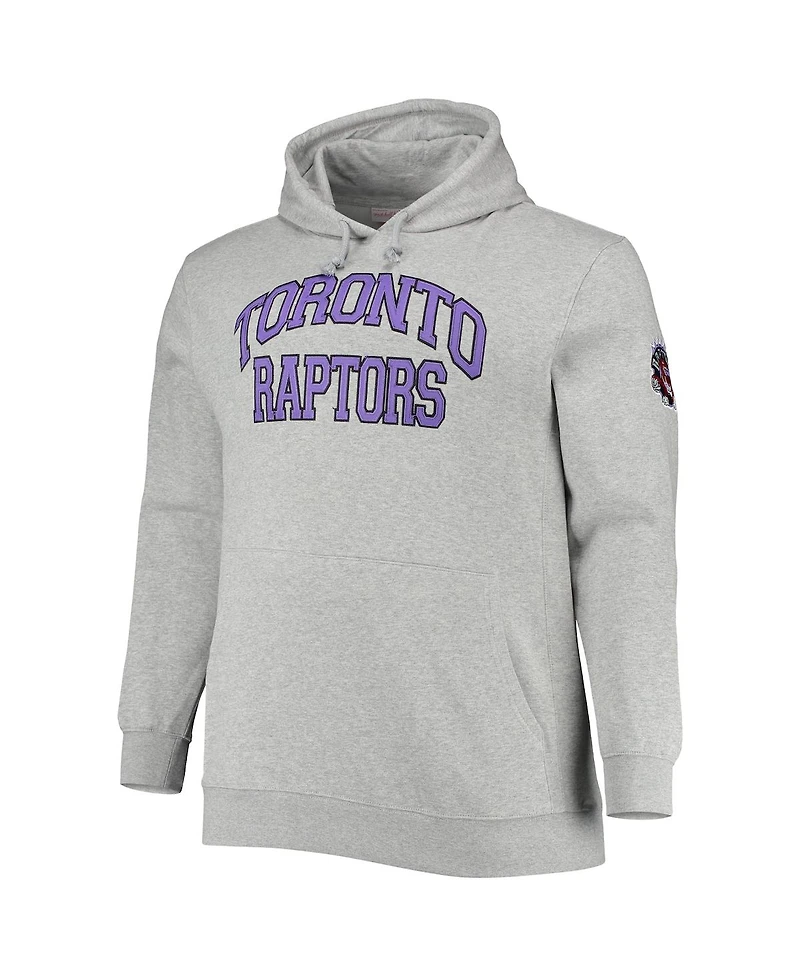 Men's Mitchell & Ness Vince Carter Heathered Gray Toronto Raptors Big and Tall Name Number Pullover Hoodie