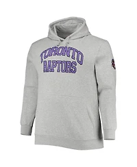 Men's Mitchell & Ness Vince Carter Heathered Gray Toronto Raptors Big and Tall Name Number Pullover Hoodie