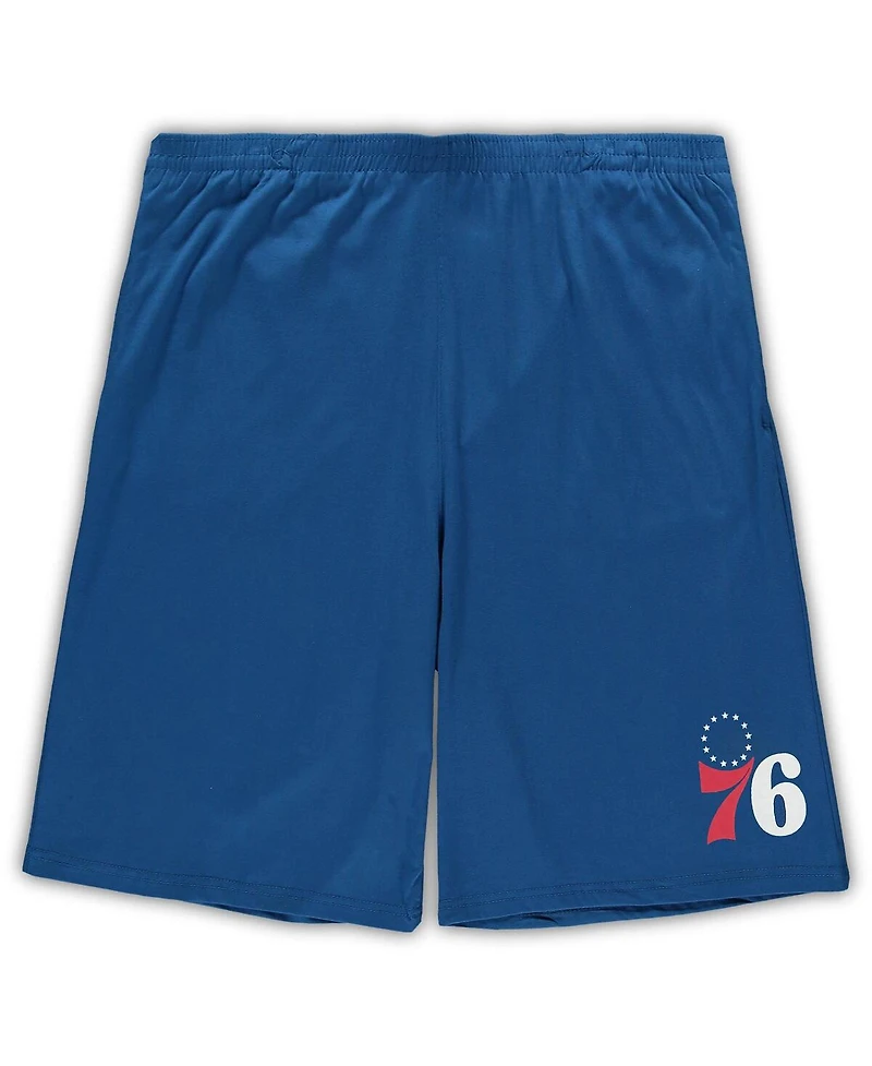 Men's Concepts Sport Red, Royal Philadelphia 76ers Big and Tall T-shirt Shorts Sleep Set