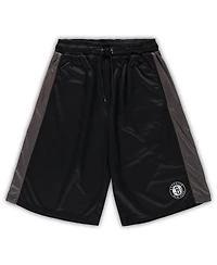 Men's Fanatics Black, Charcoal Brooklyn Nets Big and Tall Performance Shorts