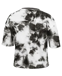 Women's Mitchell & Ness Black, White Toronto Raptors Hardwood Classics Tie-Dye Cropped T-shirt