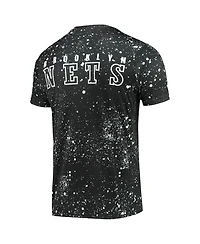 Men's Black Brooklyn Nets Splatter Print T-shirt