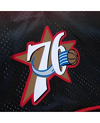 Men's Mitchell & Ness Black, Red Philadelphia 76Ers 2000/01 Hardwood Classics Fadeaway Reload 3.0 Swingman Shorts