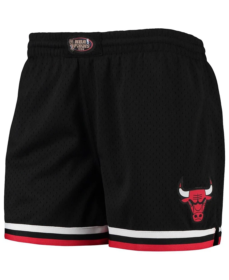 Women's Mitchell & Ness Black Chicago Bulls Hardwood Classics 1996 Nba Finals Jump Shot Shorts