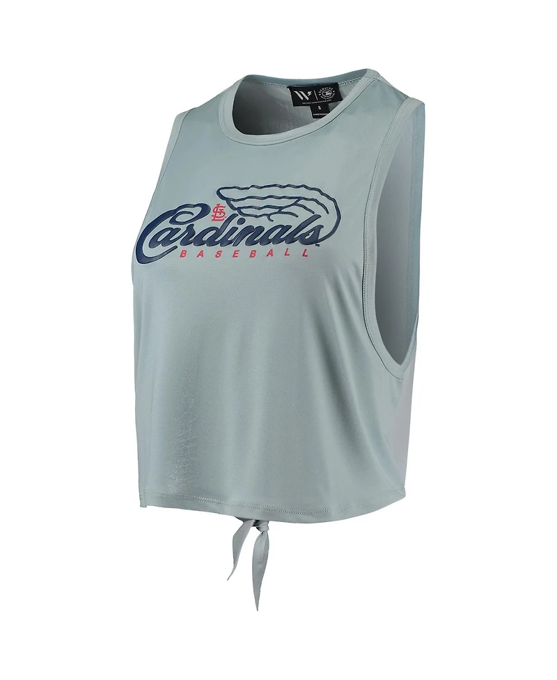 Women's The Wild Collective Light Blue St. Louis Cardinals Open Back Twist-Tie Tank Top