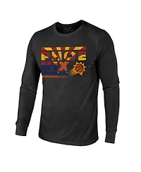 Men's Majestic Threads Black Phoenix Suns City and State Tri-Blend Long Sleeve T-shirt
