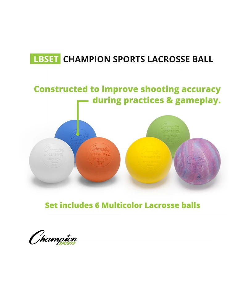 Champion Sports Lacrosse Ball Set, 6 Piece