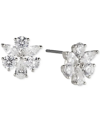 Eliot Danori Silver-Tone Crystal Cluster Stud Earrings, Created for Macy's