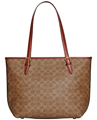 Coach Signature Coated Canvas Taylor Tote with C Dangle Charm