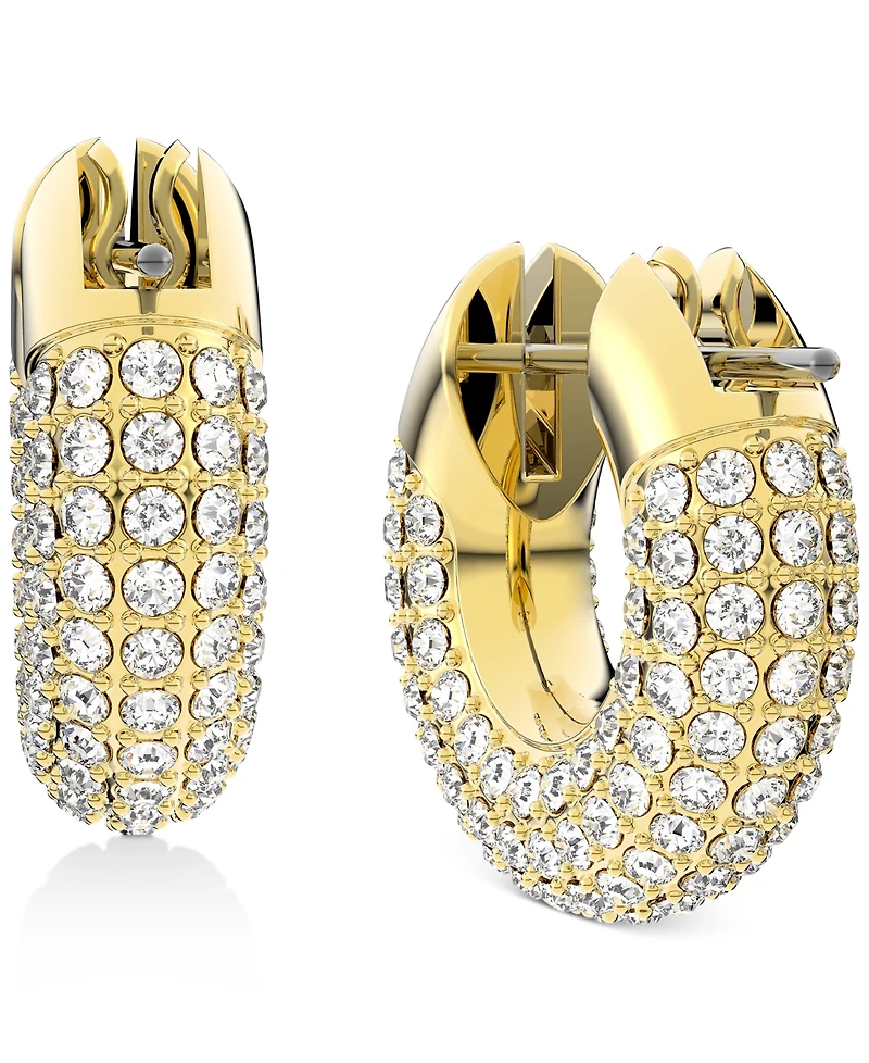 Swarovski Gold-Tone Pave Crystal Dextera Hoop Earrings, 0.62"